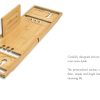 Luxury Bamboo Bathtub Caddy Tray with Book Stand & Soap Holder | Adjustable Spa Bath Tray for Relaxing Home Spa Experience | Stylish Bathroom Accessory Set