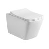 PURO Wall-Hung Toilet |Square Rimless Design | P-Trap 180mm | UF Soft Closing Seat Cover | White