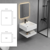Modern Bathroom Cabinet with Mirror & 60cm Matte Porcelain Basin
