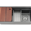 Multi-functional Stainless Steel Sink with Integrated Wooden Cutting Board and Strainer Basket Size:780x430mm