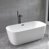 Acrylic Freestanding Bathtub 170x80x58cm (67"x31.5"x22.8") – Glossy White Soaking Tub with 6-Leg Reinforced Base, Fiberglass Support & cUPC Certified