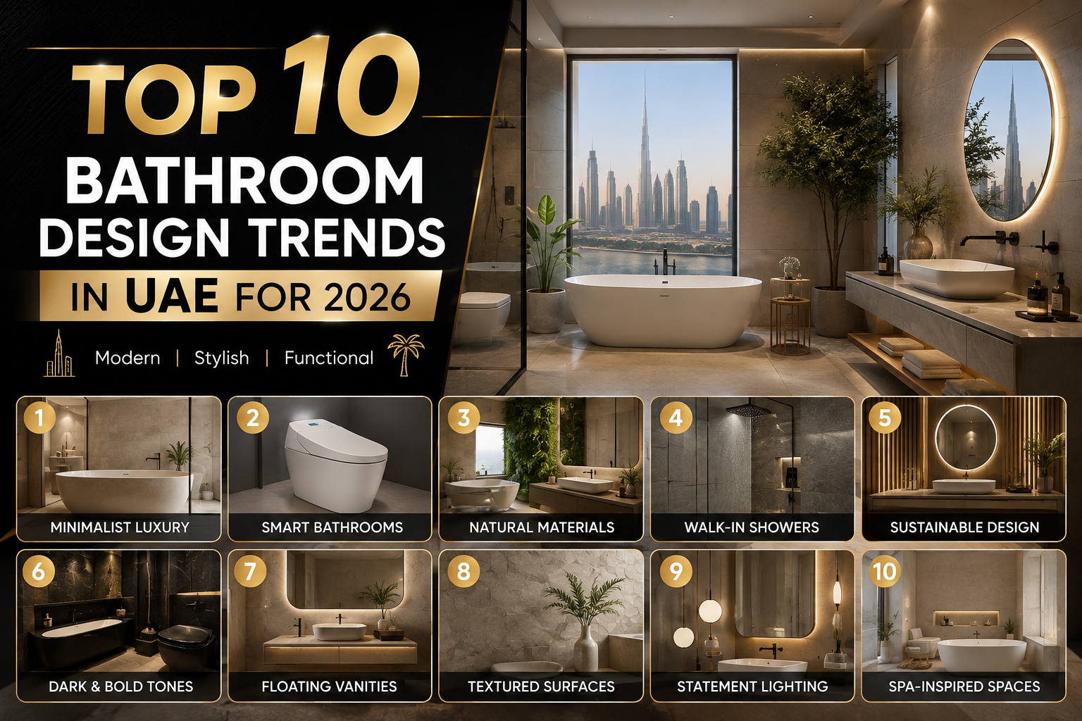 Top 10 Bathroom Design Trends in UAE (2026) | Luxury Bathroom Ideas