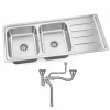 SS304 Double Bowl Kitchen Sink with Right Drainer 1160 x 500 mm - Model 1006