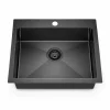 AT1-5040 ST Nano Black Handmade Topmount Kitchen Sink 500 x 400 mm