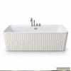 Fluted White Freestanding Bathtub - Model 5017