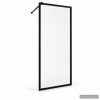 Fixed Shower Glass Panel - Matte Black Frame - Model BK